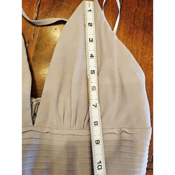 Lulus pleated maxi dress size Large spaghetti strap gray adjustable strap - Picture 7 of 12